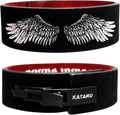 Katamu USPA & IPL Approved Premium Lever Belt | — 10mm and 13mm Leather - color: Divine Wings, size: Large - 10mm