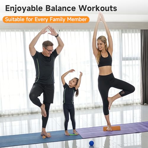 Cork Balance Board, 4-in-1 Natural Cork Ankle Stability Trainer & Foot Strengthener for Enhanced Foot Strength, Balance Trainer, Home Gym Fall-Prevention Training