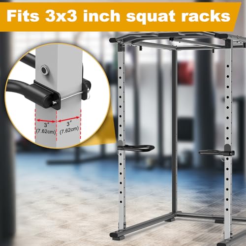 Kipika Power Rack Attachment for 5/8" & 1" Holes - Heavy Duty Home Gym Equipment for 2x2 or 3x3 Squat Rack, Adjustable and Easy to Install - color: For 3" x 3" Squat Rack with 5/8" or 1" Hole