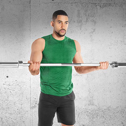 CAP Olympic Barbell - 5FT, 6FT, & 7FT Strength Training Weight Bars, Multiple Options - size: 5 ft (60") - Chrome, style: Classic