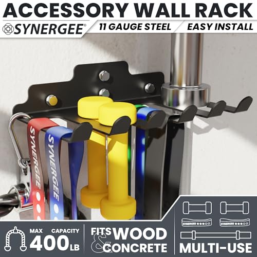 Synergee Wall Mounted Barbell Holder – Heavy Duty Gym Accessory Rack - color: e) 5 Bracket