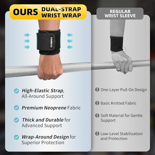 CAMBIVO 2 Pack Wrist Brace for Carpal Tunnel with wraps, Black | Wrist Support, Adjustable Wrist Wraps for Weightlifting, Tendonitis, Pain Relief, Sleeping, Night, Gym, Neoprene, Both Hands - color: Black