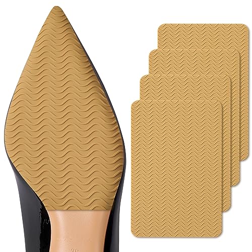 Anti-Slip Shoe Grips Pads, Silicone High Heel Insole Protectors, Beige, 2 Pairs, Women's High Heel Wearers - color: Yellow, size: 8.0"×4.5"