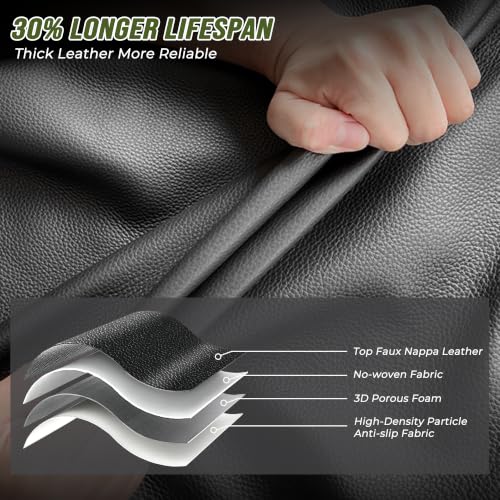 DISUTOGO for 2018 Dodge ram seat Covers 2012-2025 2026 RAM 1500 2500 3500 | Dodge Ram Seat Covers Full Set, Faux Leather Custom Fit Ram 1500 2500 3500 Truck, Flat Bench - color: 110-Black-Flat Bench, size: 5 Seats full set-RAM 2012-2026