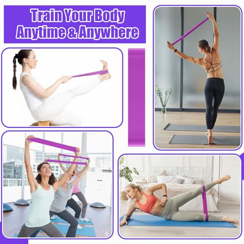 40 Pcs 9 Inch Bulk Pilates Balls Resistance Bands Set 20 Mini Bulk Exercise Balls Yoga 20 Resistance Loop Exercise Bands for Stability Fitness Physical Strength Office Training Gym - color: Purple