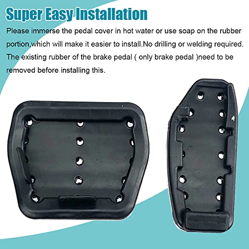 LEXLEY,with Kicks Logo 2PCS Anti-Slip Aluminum Brake Gas Pedal Pads,Auto No Drilling Accelerator Pedal Covers Only for Nissan 2018-2025 2026 Kicks-Black - color: BLACK