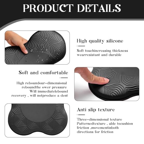 2 Packs Yoga Knee & Elbow Cushions - Extra Thick Foam for Knees, Elbows, Wrists, Hands & Head - Pilates & Kneeling Pads - Support Foam Pads for Women & Men - color: black