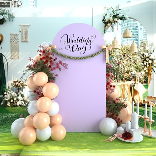 bricia Wedding Arch Backdrop Stand Cover, 5FT Double Sided Stretchy Arch Cover Fitted Wedding Birthday Party Banquet Decoration (Lavender 60''Lx25.2''W) - color: Lavender, size: 5FT