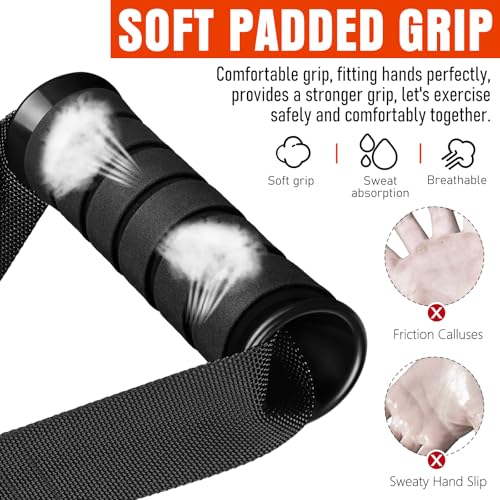Heavy Duty Exercise Handles, Gym Cable Handles for Cable Machine Attachments, D Handle Cable Attachments, Handles for Resistance Bands, Workout Accessories, Fitness Equipment for Home Gym - color: Black