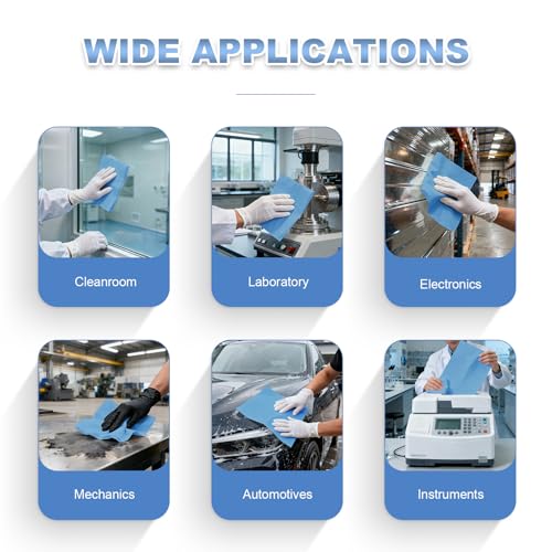 Jumbo Roll Industrial Cleaning Wipes, Super Absorbent Heavy Duty Cloths, Blue (1 Roll of 500 Sheets, 12"x 8" Each Sheet) - color: Blue