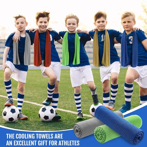 Hosuly 30 Pack Cooling Towels, 40"x12" Ice Breathable Soft Chilly Sweat Rag Microfiber Workout Rags for Gym Cooling Towels for Neck and Face for Yoga Golf Sport Running - color: Classic Color
