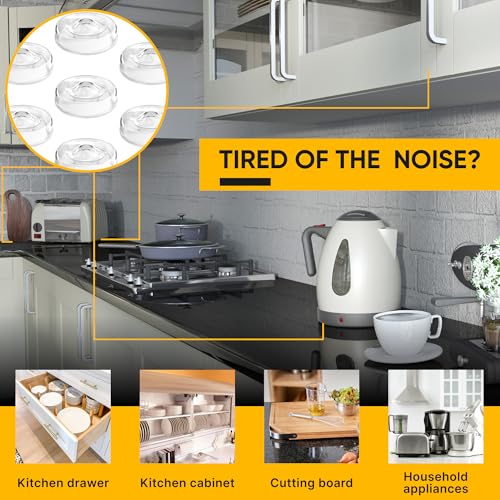 128 Self Adhesive Cabinet Door Bumpers – Sticky Clear Silicone Rubber Pads for Furniture Drawers, Kitchen Cabinets, Decor, Wall Protection – Vellax - size: 128 Pcs