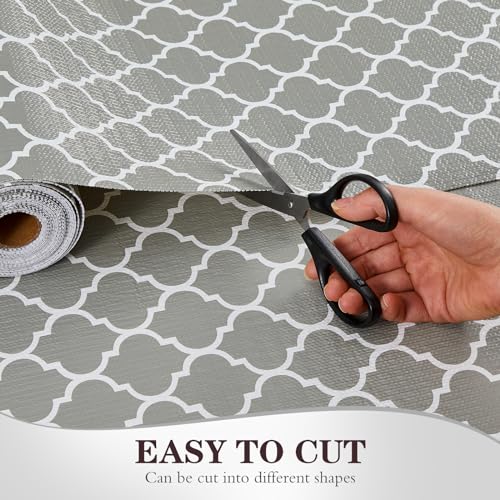 Drawer and Shelf Liner, Non-Slip Kitchen Cabinet Liners Non-Adhesive Thick Strong Grip Waterproof Washable Mats Protect Dresser Shelves Cupboard Bathroom Cabinets, Gray, 12 in X 10 FT - color: Gray, size: 11.8"W x 118"L