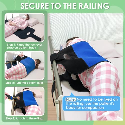 Patient Turning Device Transfer Belts For Lifting Seniors Medical Sling For Bedridden Elderly To Change Diaper Mobility Daily Living Assis Aids Nursing Sling With Handles For Bed Positioning (Blue)