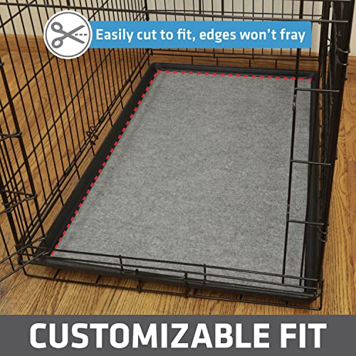 Drymate Dog Crate Mat Liner, Absorbs Urine, Waterproof, Non-Slip, Washable Puppy Pee Pad for Kennel Training - Use Under Pet Cage to Protect Floors, Thin Cut to Fit Design (USA Made) (LGrey)(29"x48") - size: 29" x 48"