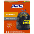 Hefty Strong 30 Gallon Trash Bags, Large Trash Bags 30 Gallon Size, Durable Drawstring Enclosure, Resists Punctures, Leaks, and Tears, Black, Unscented, 56 Bags - size: 56 Count (Pack of 1)