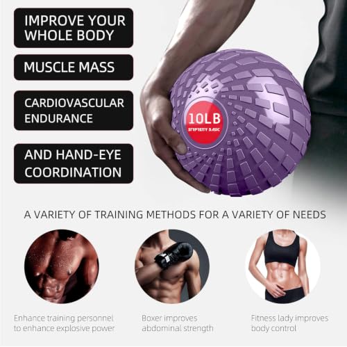 Medicine Ball 8, 10 lbs Slam Ball Weighted Balls for Exercise Strength and Crossfit Workout - color: Dynamic Light Purple, size: 10 LB