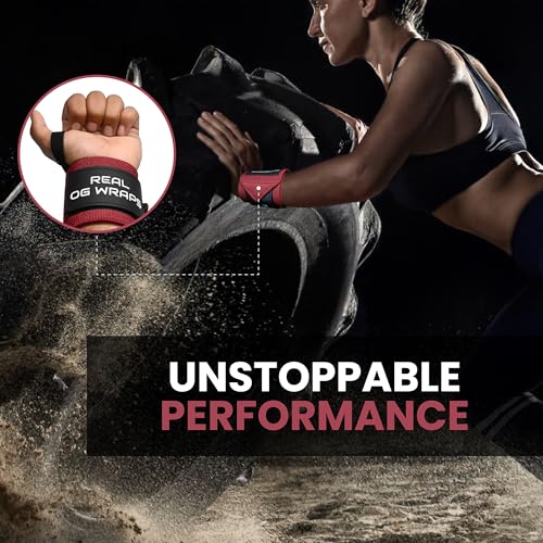 18" OG-Grade Wrist Wraps for Weightlifting – Heavy Duty Wrist Support with Thumb Loop & Lockdown Strap – Wrist Straps for Powerlifting, Bench Press & Gym Training - style: Viva Her