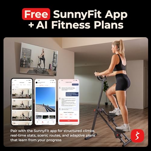 Sunny Health & Fitness Stair Stepper & Climber Exercise Equipment for Home Workout, Compact Cardio Training Machine - color: Dark Gray