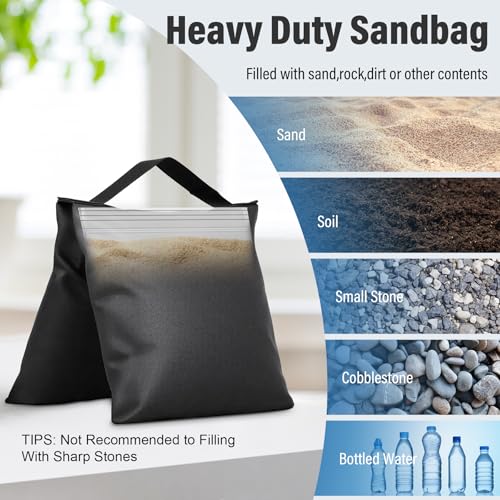 4 Packs Sandbags Weight Bags for Photo Studio Photography Video Equipment, Heavy Duty Sandbag Set for Photo Tripod, Canopy, Pop up Tent, Umbrella Base, Picnic Table,Fishing Chair - size: 4 PCS