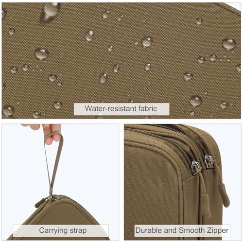 FYY Electronic Organizer, Travel Tech Pouch Bag, Large, Brown | Wrist Strap, Waterproof, Double Layers Portable Electronics Travel Carrying Case for Cord, Charger, Daily Business Trips Use - color: Brown, size: Large