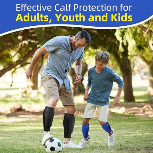 2 Pairs Soccer Shin Guards Shin Pads for Kids Youth Adult | Protective Calf Compression Sleeve with Honeycomb Pads, for Boys Girls, for Football, Ski, Baseball - color: Black+Black, size: Small