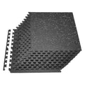 VEVOR 0.56Inch 48sq.ft 12 Tiles Gym Flooring for Home Gym, Rubber Top with High Density EVA Foam, 24 x 24In Gym Floor Exercise Equipment Mats, Interlocking Gym Mats, Puzzle Workout Mats, Black & Gray | Rubber Top with High Density EVA Foam, Lightweight Gy