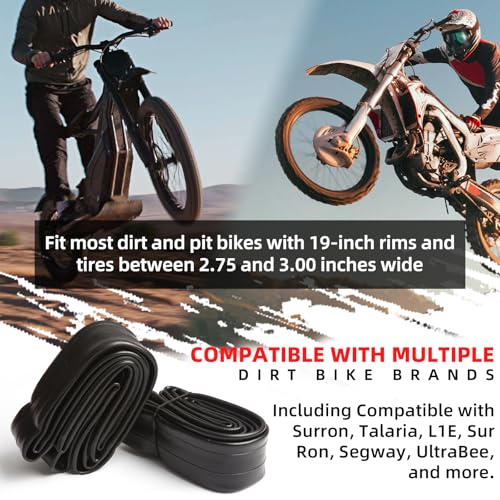 AR-PRO (2-Pack) 2.75/3.00-19" Heavy Duty Dirt Bike Inner Tubes with TR4 Valve Stem for 70/100-19, 80/100-19 19" Dirt Pit Tires, Compatible with Surron, Talaria, Segway, UltraBee and More - size: 2.75/3.00-19 (70/100-19)