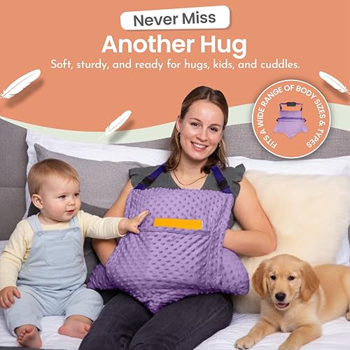 MOYOAMA Hysterectomy Pillow Post Surgery – Form-Fit Support Shield with Secure Straps, 2 Pockets, & Cozy Muff – After Hysterectomy Recovery Must-Haves, Post-Op C-Section Pillow Post Surgery Gifts - color: Majestic Violet
