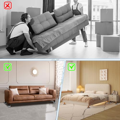 New Upgrade Furniture Sliders: Multi-Surface 3-in-1 Furniture Movers Slider | Heavy Moving Pads with 8PCS 4.3" Carpet Sliders + 4PCS Hard Floor Socks + 1 Lifter - Protect Floor and Easily Move Furniture - size: 4.3in 8+4+1Pack