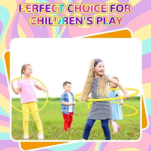 Shappy 6 Pcs Exercise Hoop Detachable Adjustable Plastic Toy Playground Toys Colored Hoop Circles for Teens Games Gymnastics Dog Agility Equipment Party Decor - color: Yellow, size: 26 Inch