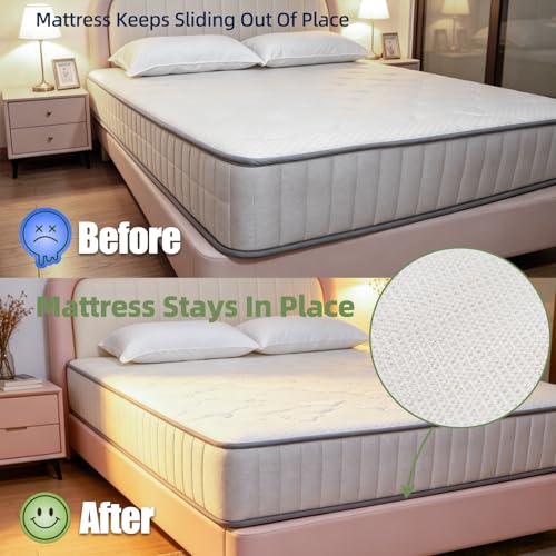 Non Slip Mattress Gripper, Anti-Slip Pad Prevents Mattress Sliding & Holds Bed in Place, Easy Trim Gripper Pads for Sofa, Couch, Chair Cushions, Stops Mattress Topper from Slipping (Full(47"x 78")) - size: Full