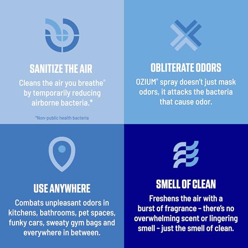 Ozium 3.5 Oz. Air Sanitizer and Odor Eliminator | For Homes, Cars, Offices and More, Original Scent, 2 Pack, Clear - size: 3.5 Ounce (Pack of 2)