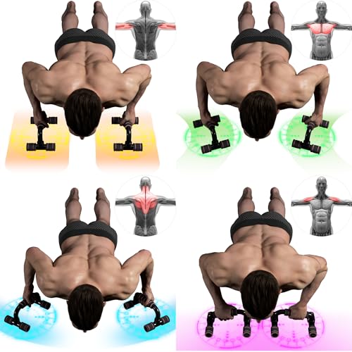 READAEER Push Up Bars Gym Exercise Equipment Fitness 1 Pair Pushup Handles with Cushioned Foam Grip and Non-Slip Sturdy Structure Push Up Bars for Men & Women - color: Pink