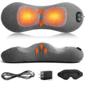 3 in 1 Lower Back Massager, Triple Fusion Back Massager with Heat, Vibration and Stretch, Lumbar Support Pillow with Ergonomic Memory Foam for Bed and Chair (Grey) - color: Grey