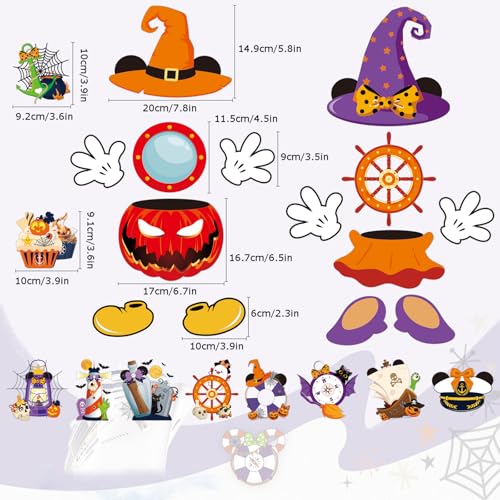 RiVolTa Halloween Cruise Door Magnets - 12 Pcs Mouse Funny Ship Cabin Decorations Magnetic Stickers Spooky Pumpkin Anchor Stateroom Decals Accessories for Carnival Holiday Party Refrigerator Car Decor - color: Halloween