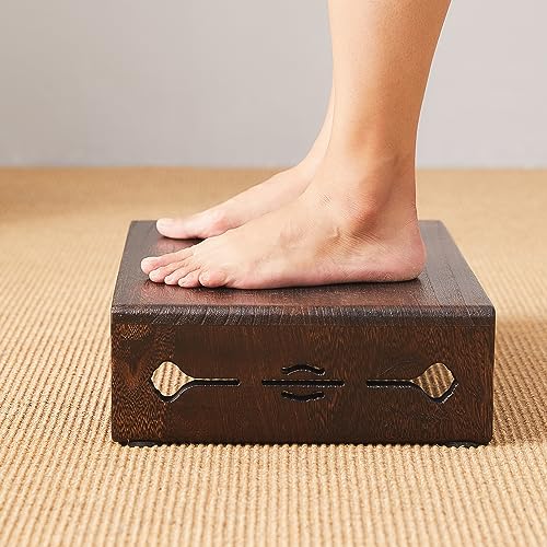 Wood Bed Step Stool,Wide Wooden Stepping Stool for Kids & Adults,Desk Foot Stool,4 inch Step Stool,Low Footrest Step Platform,Surface 15.8"x11.8"