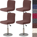 HFCNMY Bar Stool Covers with Backs,4 Pack Stretch Bar Stool Chair Covers,Jacquard Bar Stool Covers,Washable Bar Chair Covers Swivel Barstool Covers Slipcovers with Back for Low Short Back Chair,Coffee - color: Coffee