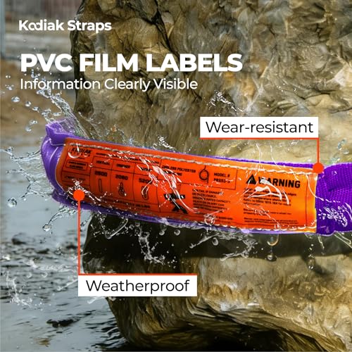Endless Round Sling Lifting Strap- 8 Feet x 2600 lbs Vertical Capacity - Polyester Lifting Sling Strap, Heavy Duty for Rigging Moving Towing Hoisting- (1Pack)- Kodiak Straps - color: PURPLE, size: 2600LBS x 8FT