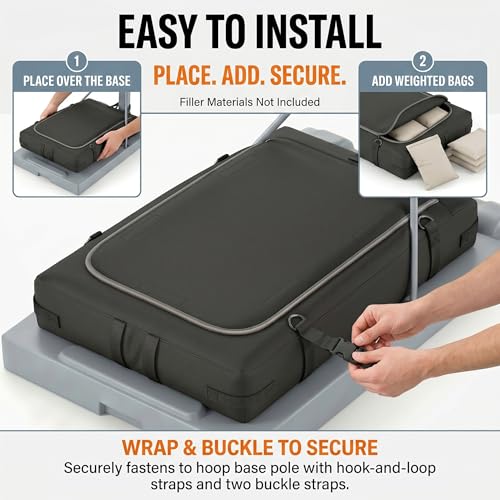 Basketball Hoop Sandbag, Weighted Base Anchor Bag for Portable Hoop Bases | Heavy-duty Oxford fabric bag helps stabilize portable basketball hoop bases for driveway and backyard use.Bag only.