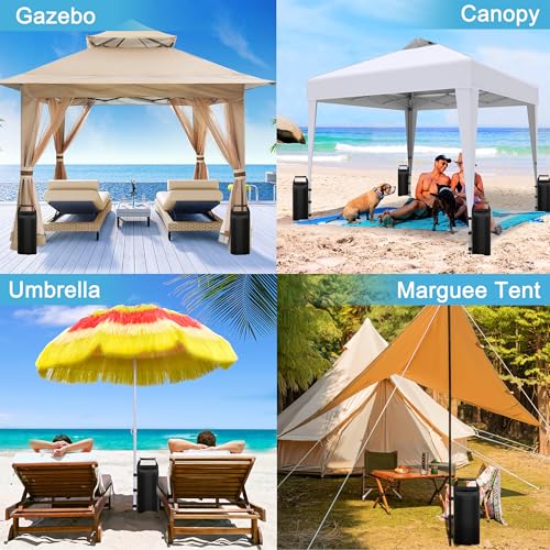 Canopy Weights Sand Bags for Weight Windproof Pop up Canopy Tent -(No Sand)-4 Pack-120LBS - color: Dark Black