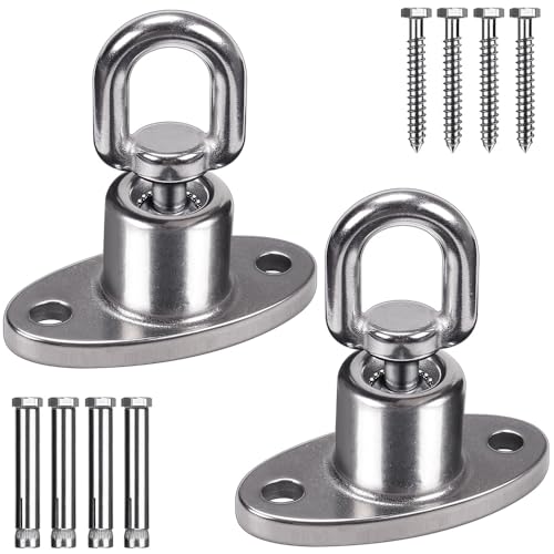 SELEWARE Silent Ball Bearing Swing Hangers, Heavy Duty 360° Rotate Swing Swivel Hook for Wooden Playground Yoga Hammock Chair Rope Punching Bag Porch Tire Web Swing Sets, 1200 Capacity, 2 Pack - color: Ball Bearing Swing Hangers, 2 Pack