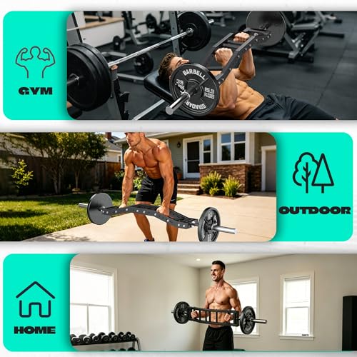 Multi Grip Swiss Bar, Fits 2" Olympic Bar, 600 LBS Capacity for Home Gym - color: B Multi Grip Barbell-Curls