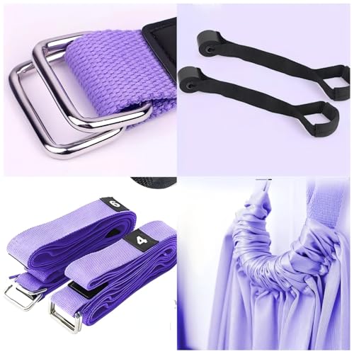 Door Swing Yoga Silk Yoga Strap for Home Aerial Flexibility Training | Soft silky fabric, door mounted design, full body stretch, aerial yoga workout for adults & dancers