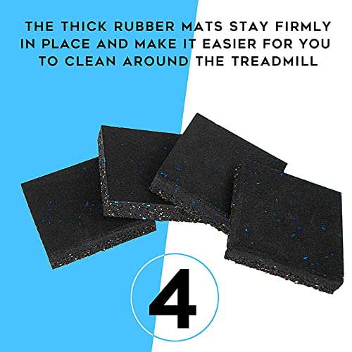 Luwint Thick Treadmill Mat, 5'' x 5'' x 1'', High Density Rubber - color: 4 Pcs Black