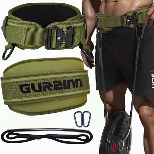 Weight Lifting Belt Gym Fitness with Quick Locking, Dip Belt with rope, Weighted Pull Up Belt for Gym Fitness Powerlifting Squat - color: Green, size: Medium