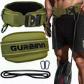 Weight Lifting Belt Gym Fitness with Quick Locking, Dip Belt with rope, Weighted Pull Up Belt for Gym Fitness Powerlifting Squat - color: Green, size: Larger