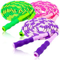 Jump Rope for Kids, 9 Ft Adjustable Jump Ropes for 4 5 6 7 8 10 12, Segmented Soft Beaded Jumping Rope Age 8-12, Tangle Free Skipping Rope for Women Man Fitness Weight Loss - color: Green, Purple, Pink
