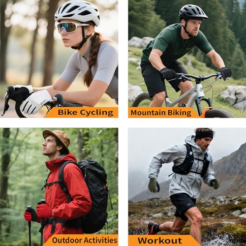 VXW Bike Gloves for Men Women Cycling - with Reflective Strips &Anti-Slip Shock-Absorbing Pad for Bicycle/Mountain Bike/Workout/MTB/Gym - color: Olive Green, size: Medium