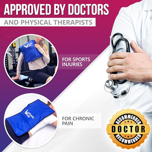 Extra Large Reusable Ice Pack for Injuries & Pain Relief (13 x 21.5 in) - Flexible Cold Therapy Gel Pack for Back, Hips, Legs, Knees & Shoulders - Durable Leakproof Design - size: Oversize